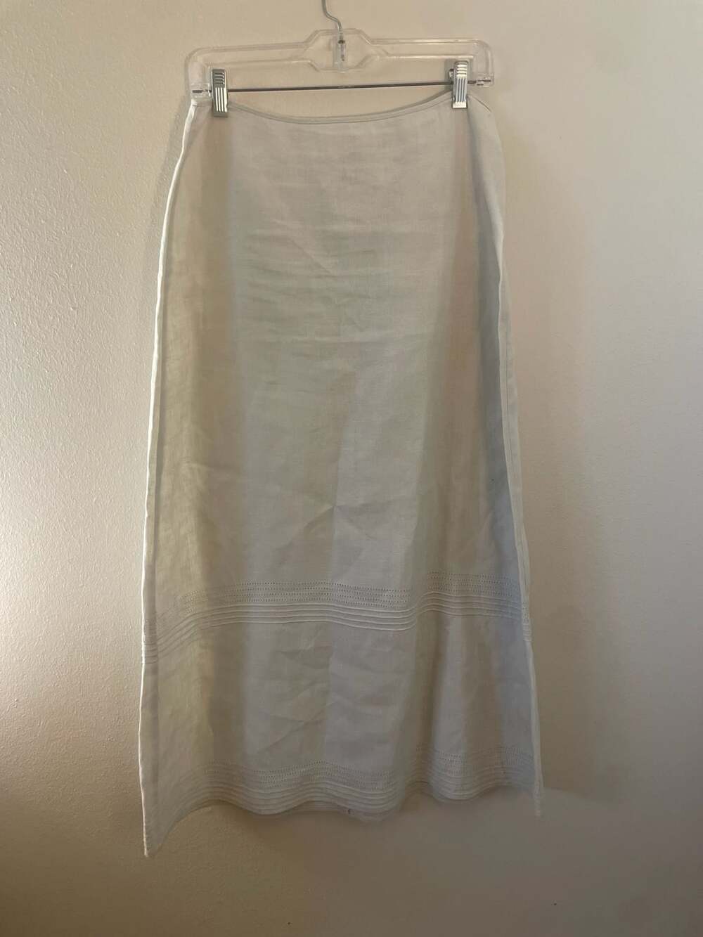 Old Navy 100% linen beige midi skirt size 4